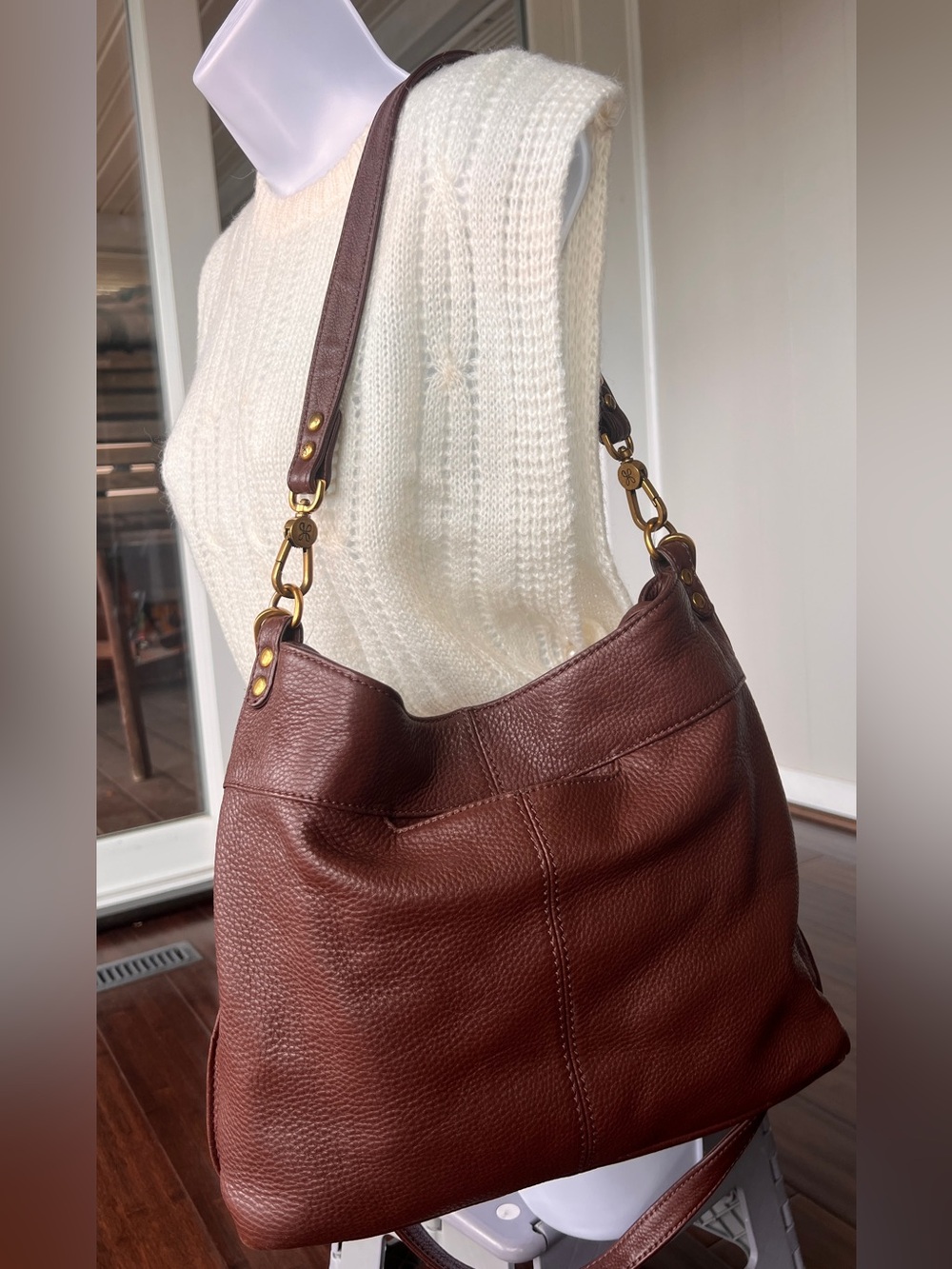 Beautiful Hobo Pebbled Leather Cross Body Shoulder Bag 2 Detachable Straps